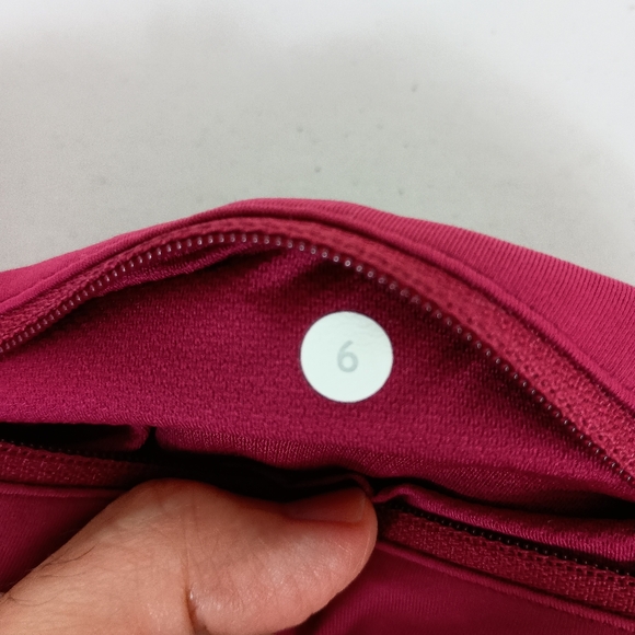 Lululemon Womens Crop Leggings 6 Ruby Wine Pace Rival Run Pant Mid Rise Pckt 22" - Picture 12 of 14